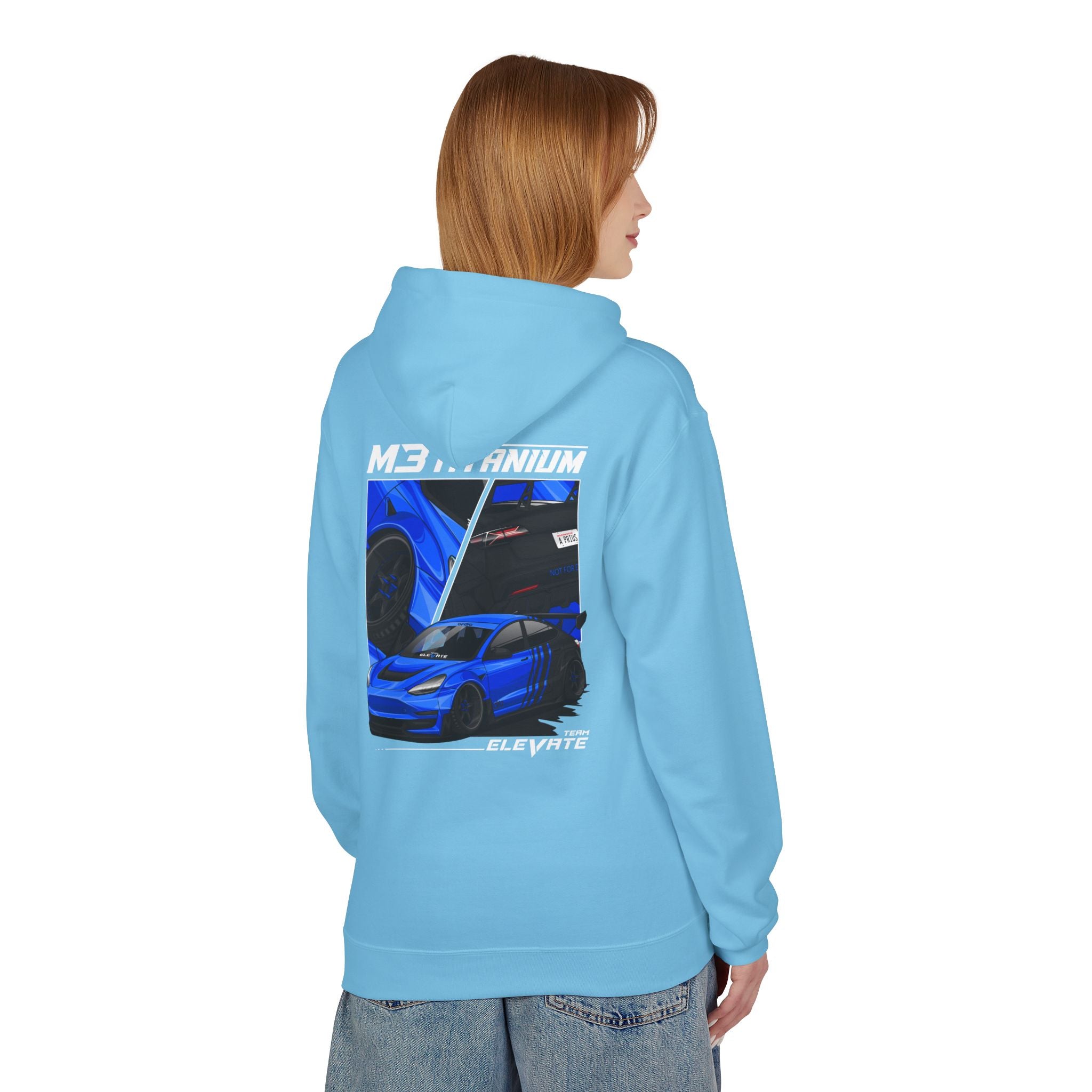 M3TITANIUM Blue Sports Car Graphic Hoodie — ELEVATE Racing Streetwear