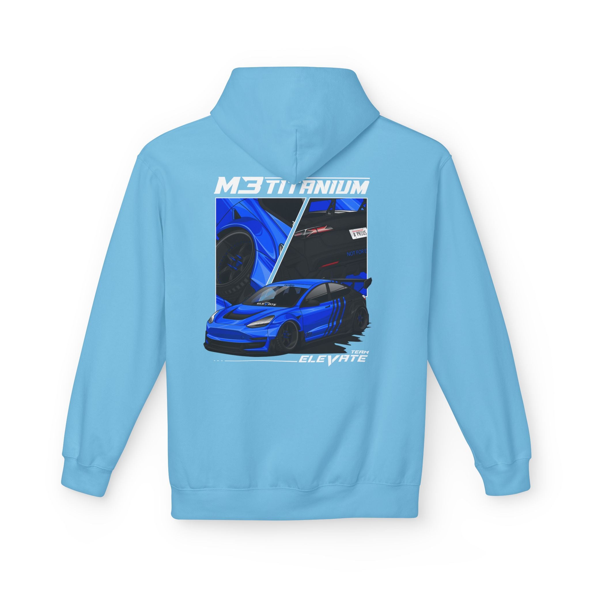 M3TITANIUM Blue Sports Car Graphic Hoodie — ELEVATE Racing Streetwear