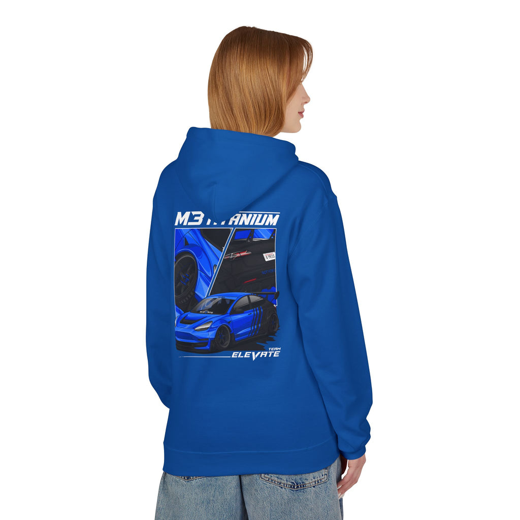 M3TITANIUM Blue Sports Car Graphic Hoodie — ELEVATE Racing Streetwear